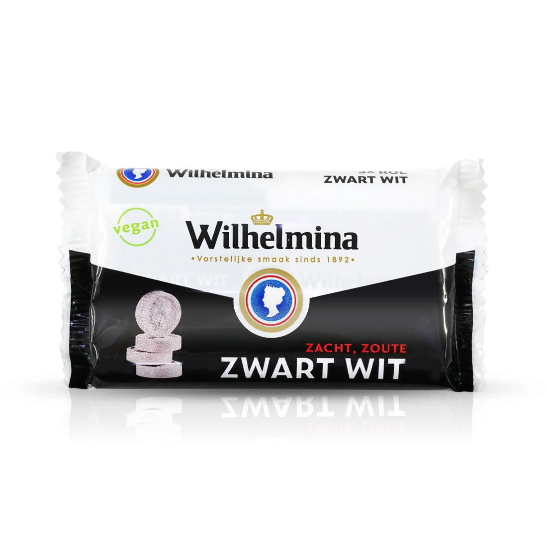 Wilhelmina Black White pastilles roll 3x 40g